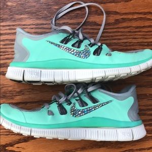 Nike free run crystal sneakers